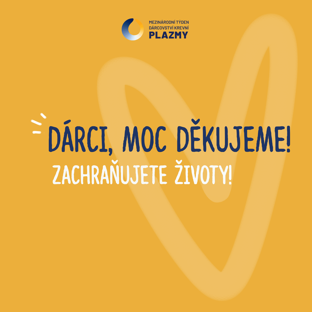 🩸 Dnes začíná Mezinárodní týden darování krevní plazmy.

Připomeňme si význam všech dárců, kteří pravidelně věnují část svého času, aby pomohli druhým.

Krevní plazma je nenahraditelnou surovinou pro výrobu životně důležitých léčiv. Pomáhají pacientům s poruchami imunity a srážlivosti krve, vzácnými onemocněními i lidem v dalších závažných zdravotních stavech.

Děkujeme všem dárcům krevní plazmy. Díky vám mají tisíce pacientů v Česku i celé Evropě přístup k léčbě, bez které se neobejdou.